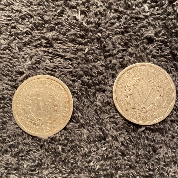 Two  Collectible V Nickels 1902 & 1911 - Picture 3 of 7